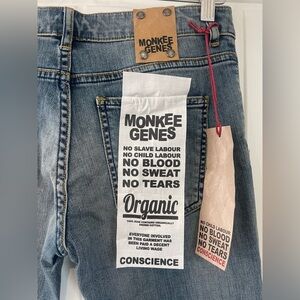 Monkee Genes Vintage Men’s Straight Leg Light Wash Distressed Jeans In Size 32
